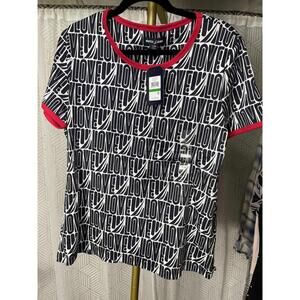 NWT Nautica Jeans Women's Top Sz L Love Boat Printed T-Shirt MSRP $39